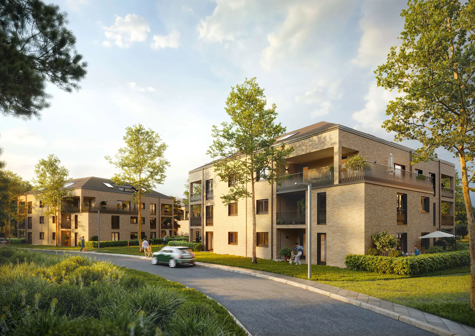 Visualisierung eines Wohnprojekts der MFC Wohnbau GmbH in Haar